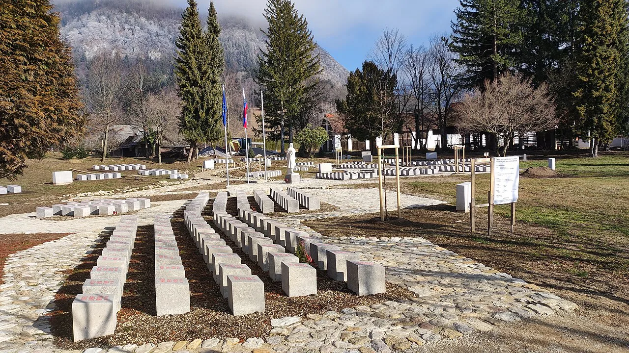 The hostages' graveyard at Begunje.