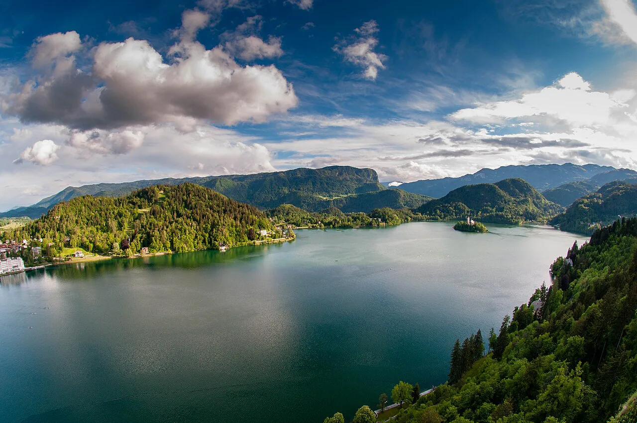 Lake Bled seen from the castle.
