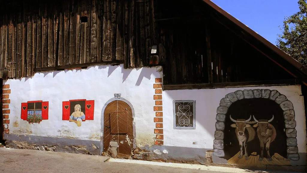 A painted farmhouse in Kranjska Gora.