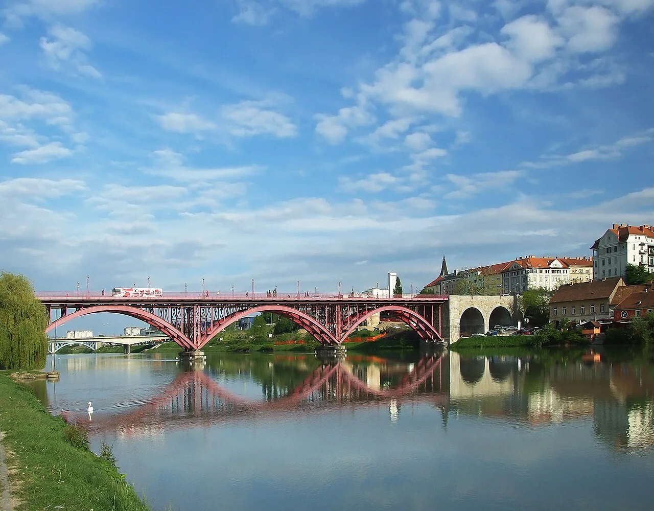 The Old Bridge over the Drava in Maribor.