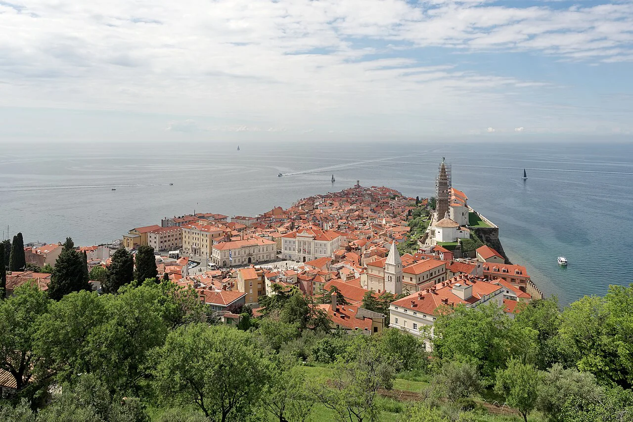 Piran from the town walls.