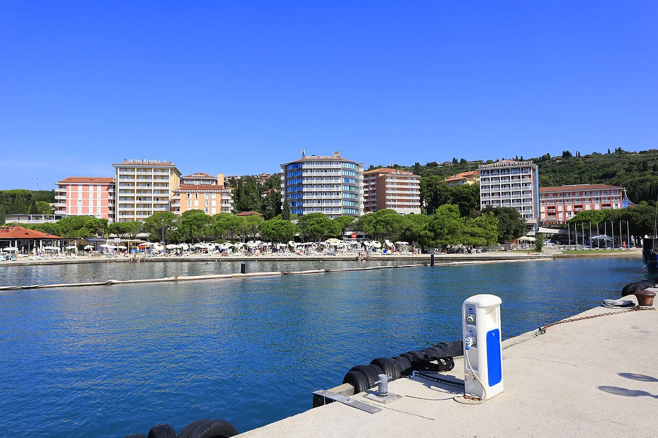Hotels on the Portorož seafront.