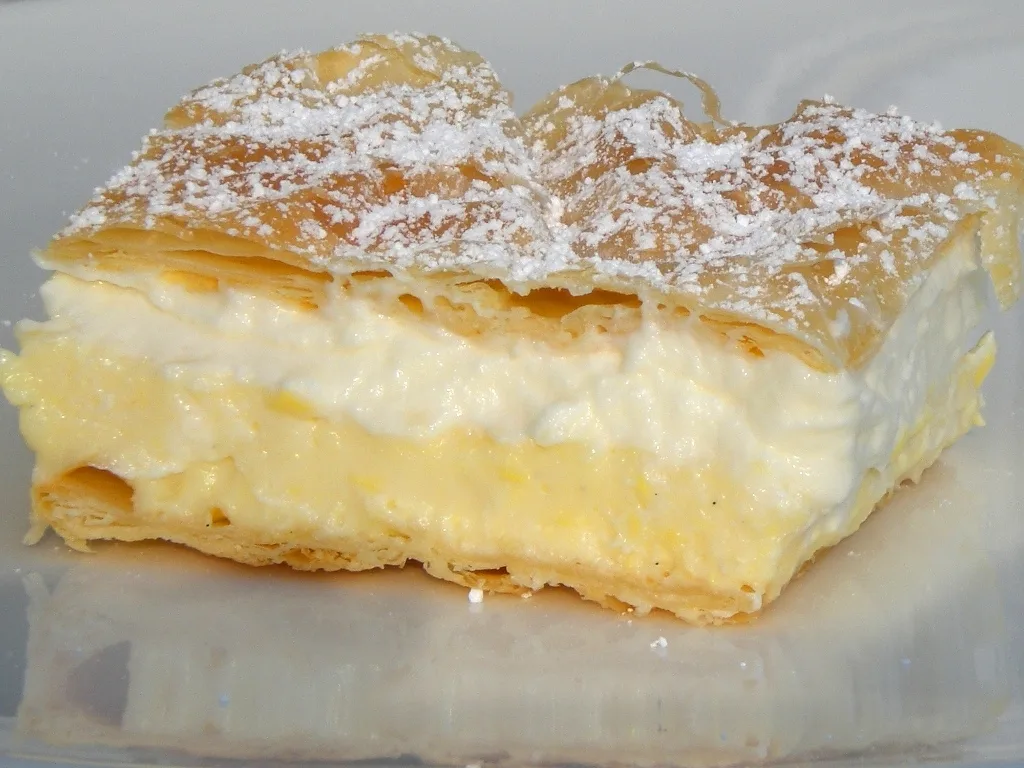 A slice of Bled cream cake.