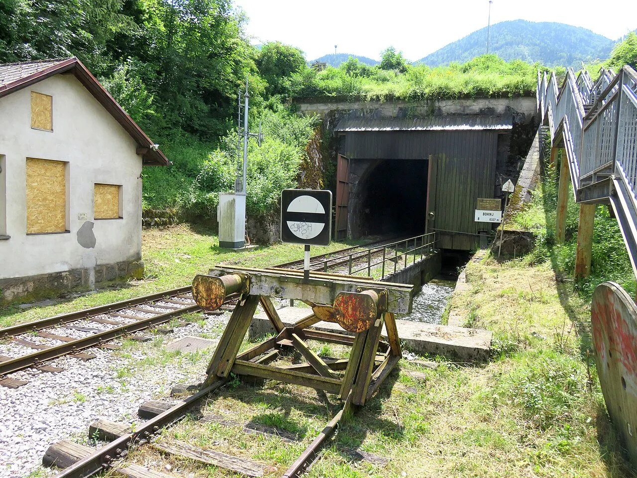 The railway tunnel at Bohinjska Bistrica.