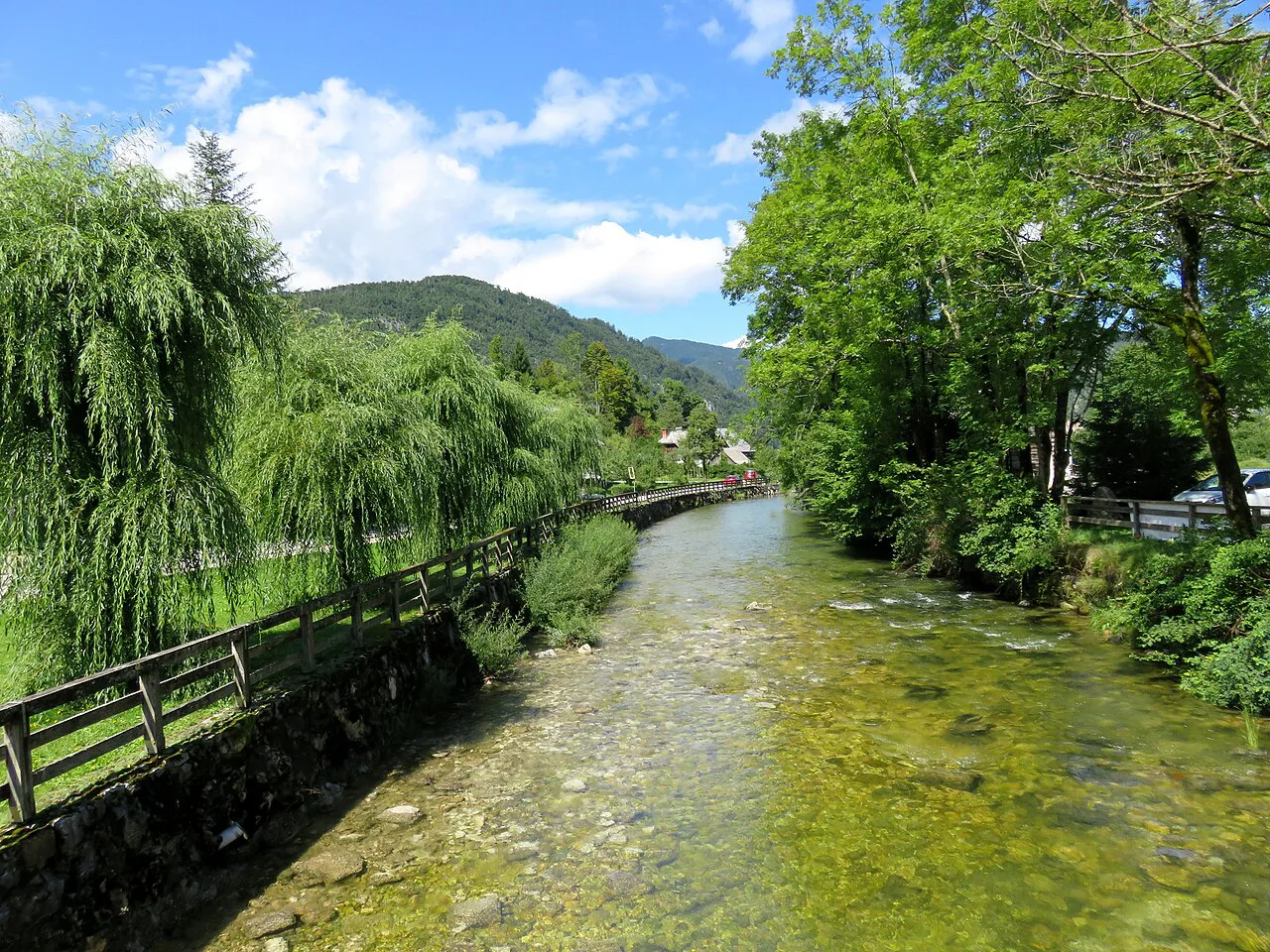 The Bistrica stream in Bohinjska Bistrica.
