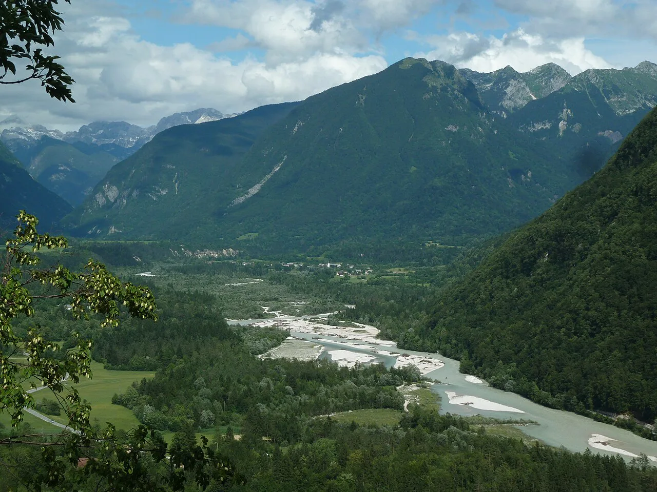 The upper Soča valley from the Boka waterfall path.