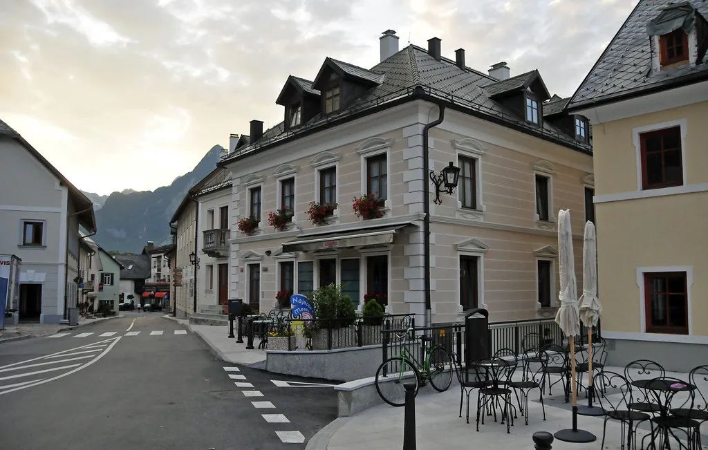 The main square in Bovec.