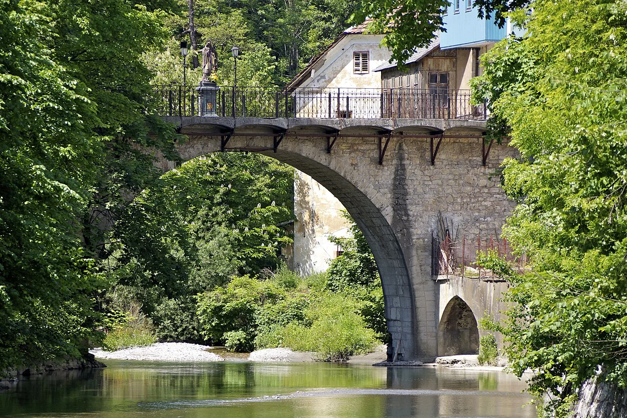 The Capuchin Bridge over the Selška Sora.