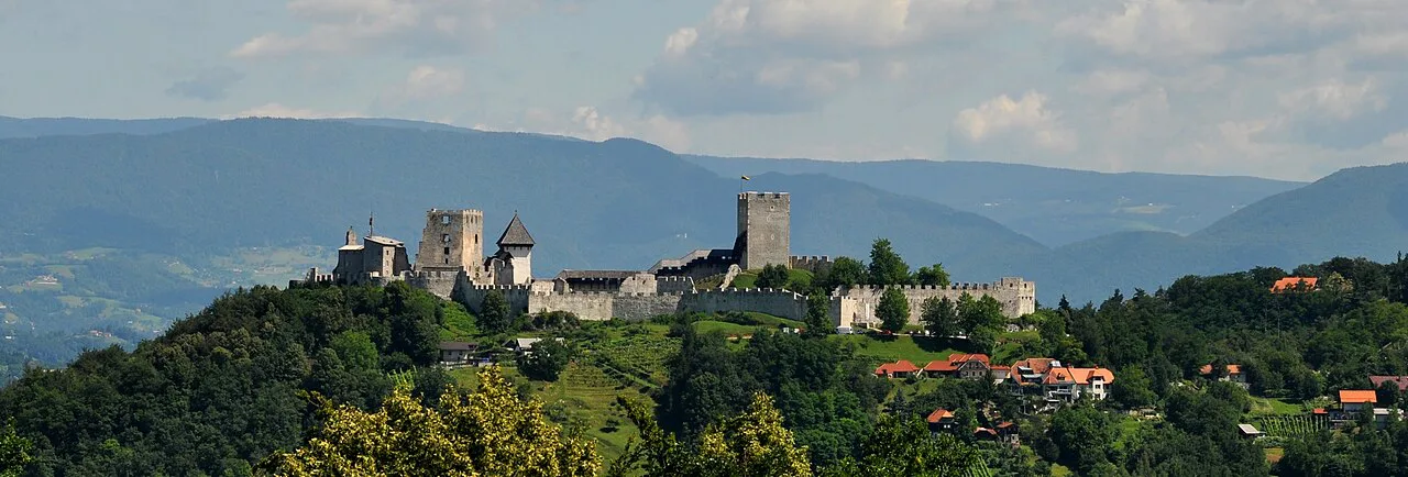 Celje Castle on its hill above the Savinja.
