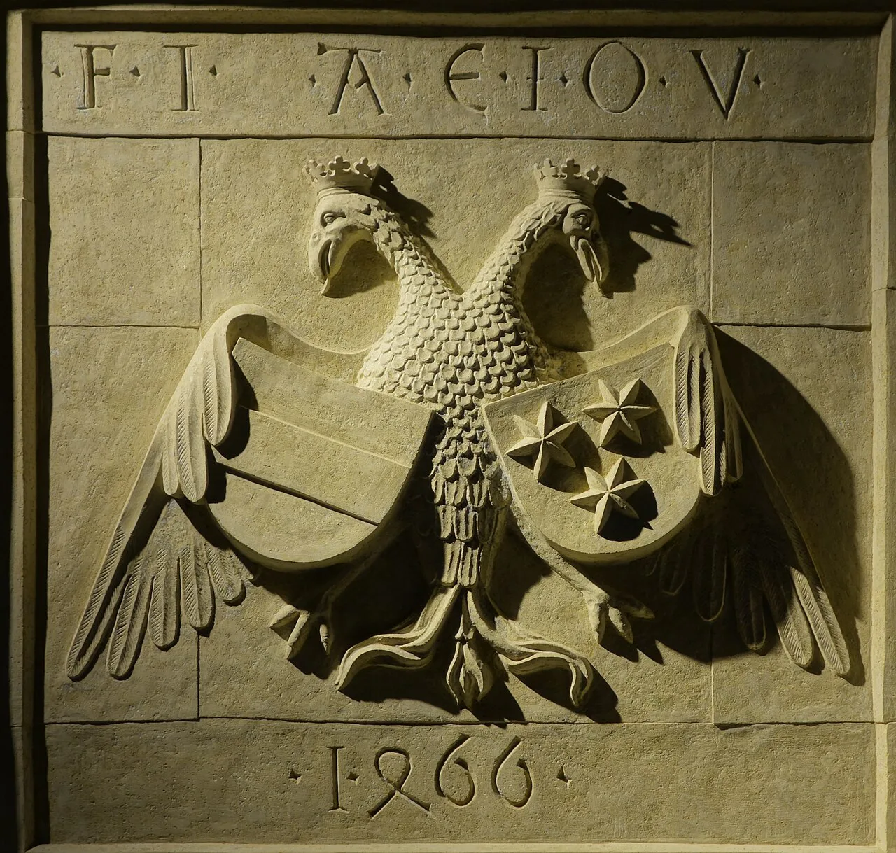 A Habsburg-Celje coat of arms in the Celje Regional Museum.