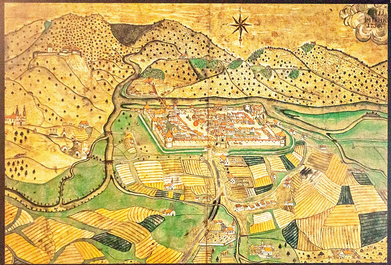 An old map in the Celje Regional Museum.