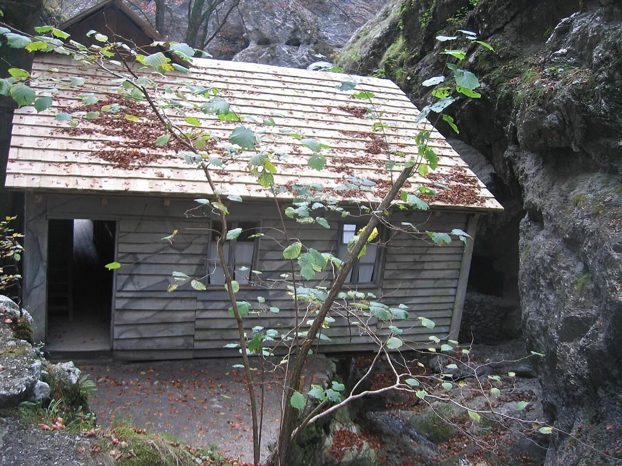 A hut at the Franja Partisan Hospital.