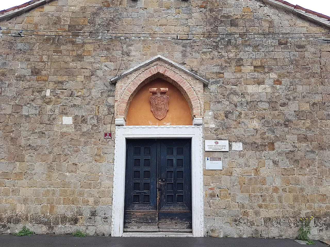 The entrance to St James's Church in Koper.