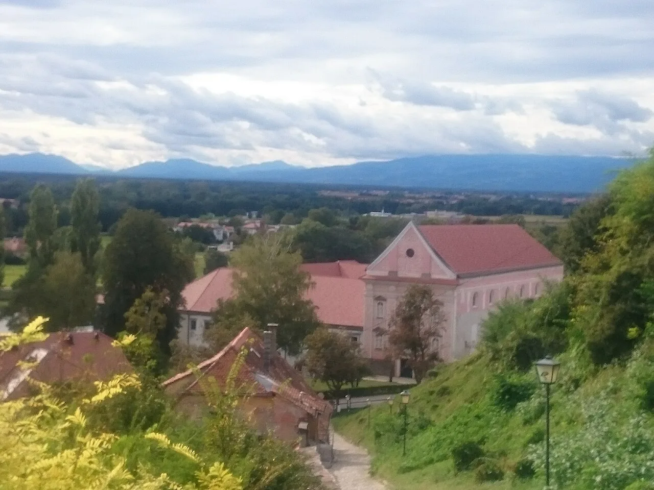 The Dominican monastery in Ptuj from above.