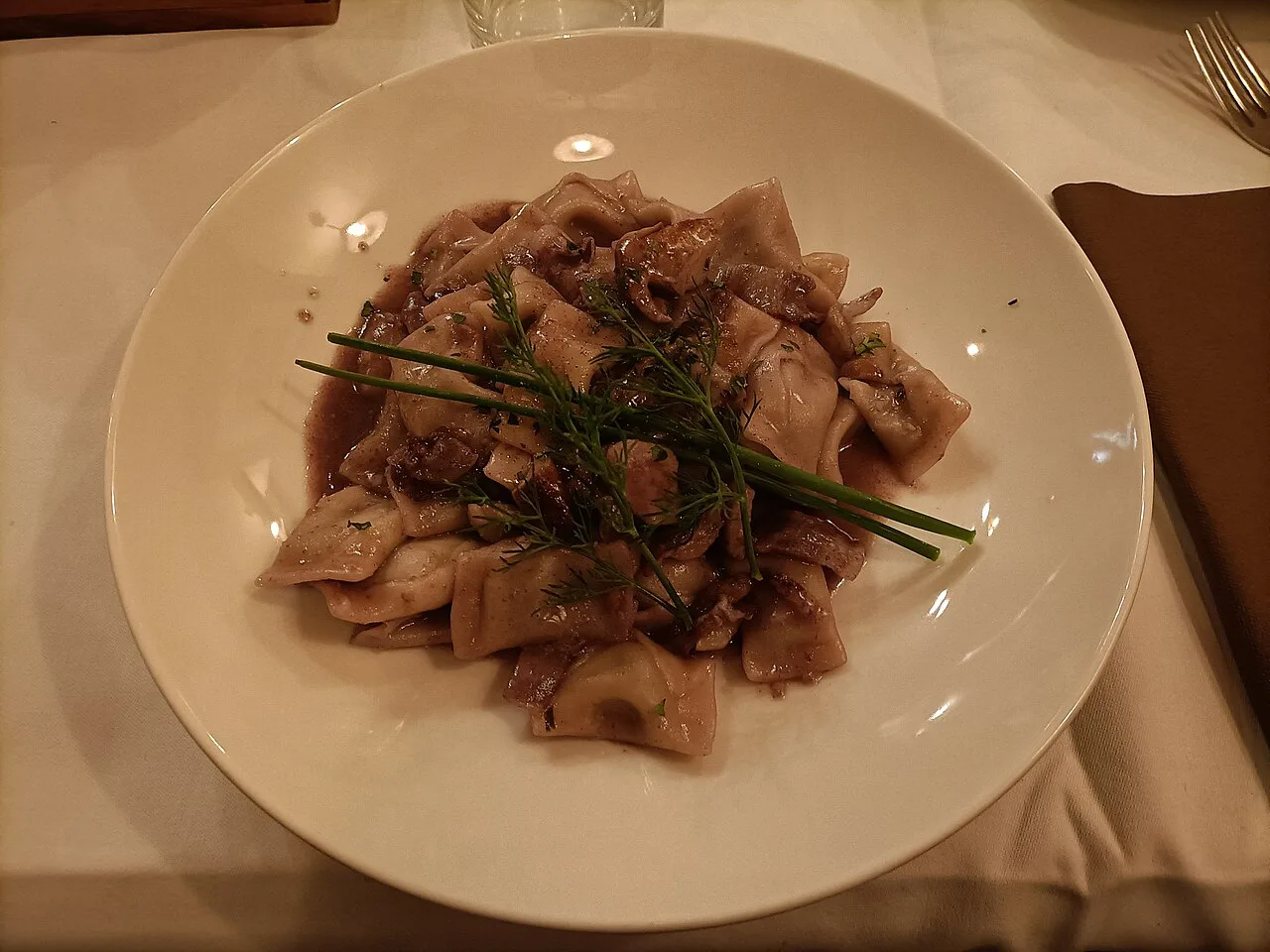 A plate of Idrijski žlikrofi.