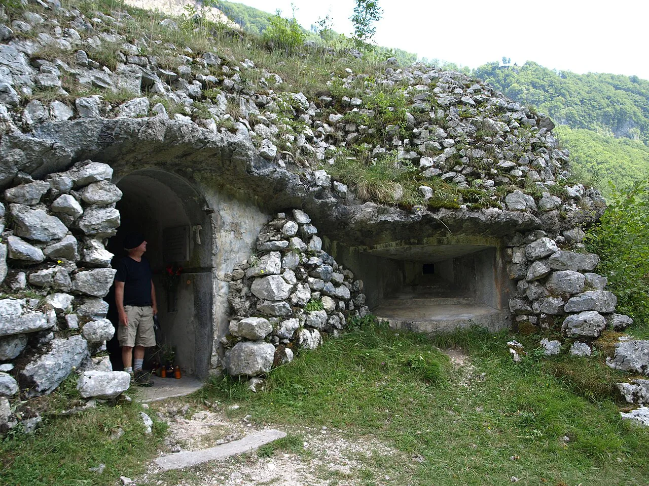 A WWI stone shelter near Javorca.