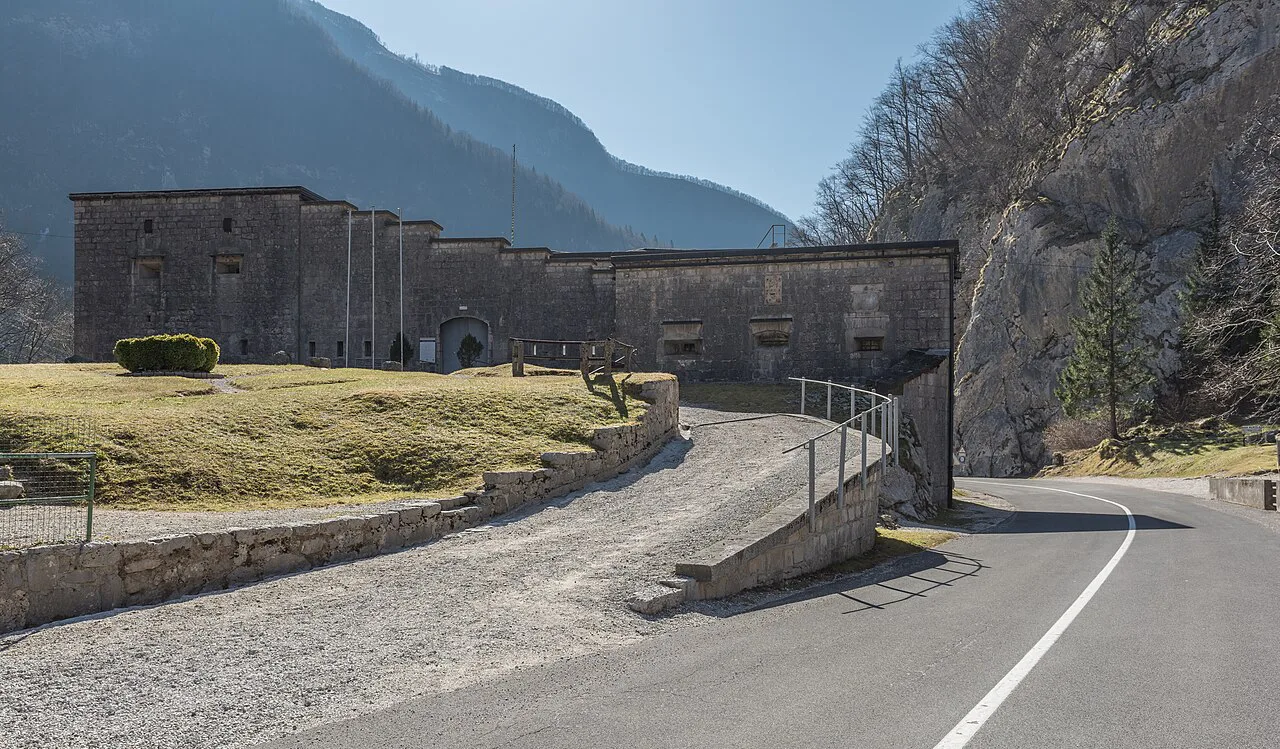 The north side of Kluže fortress on the Koritnica road.