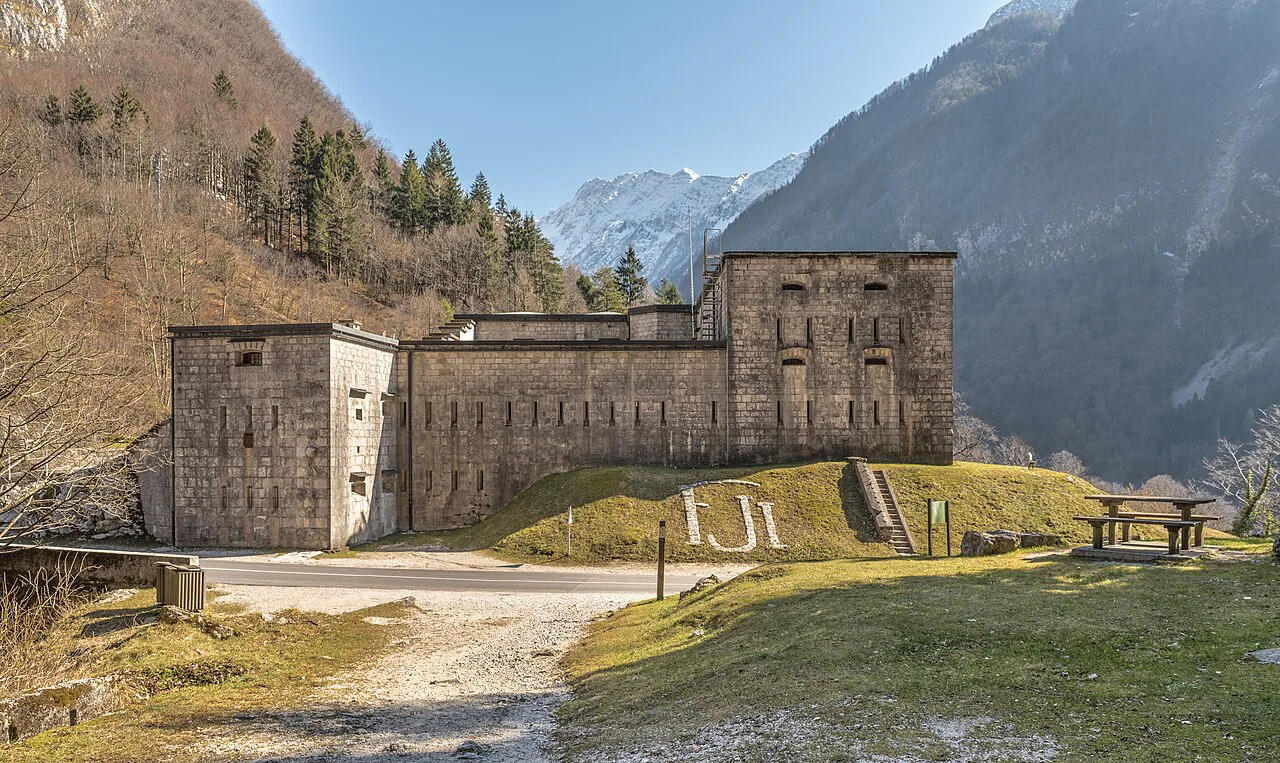 Kluže fortress on the Koritnica gorge near Bovec.