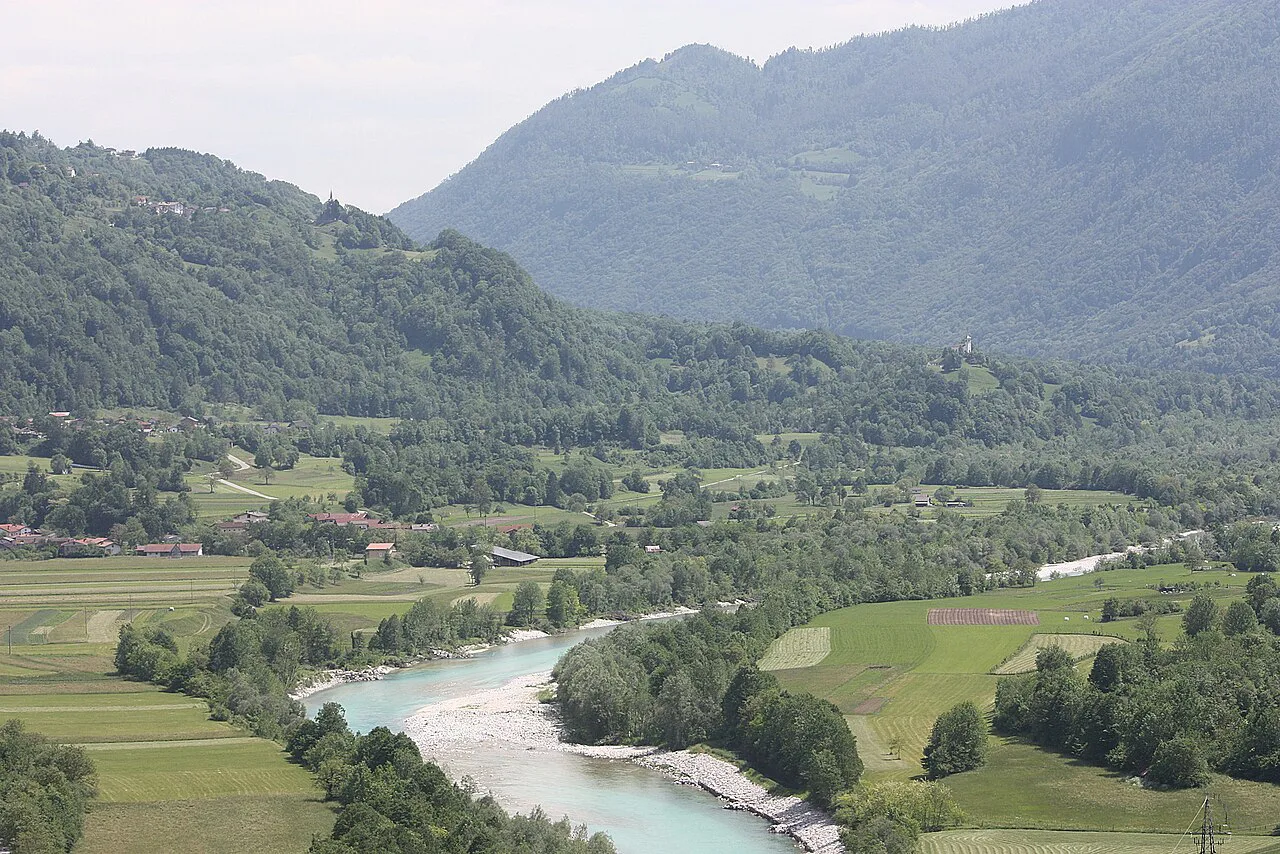 The Soča valley below Kobarid.