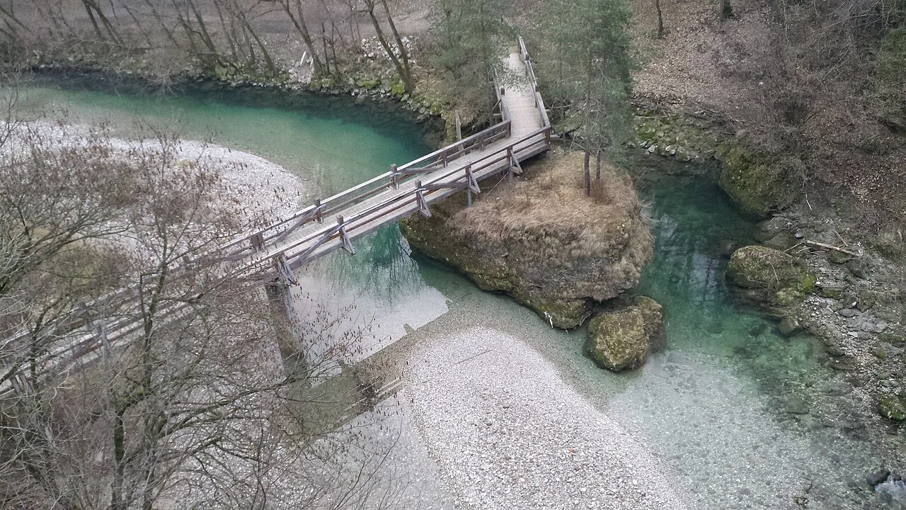 The Kokra canyon below Kranj's old town.