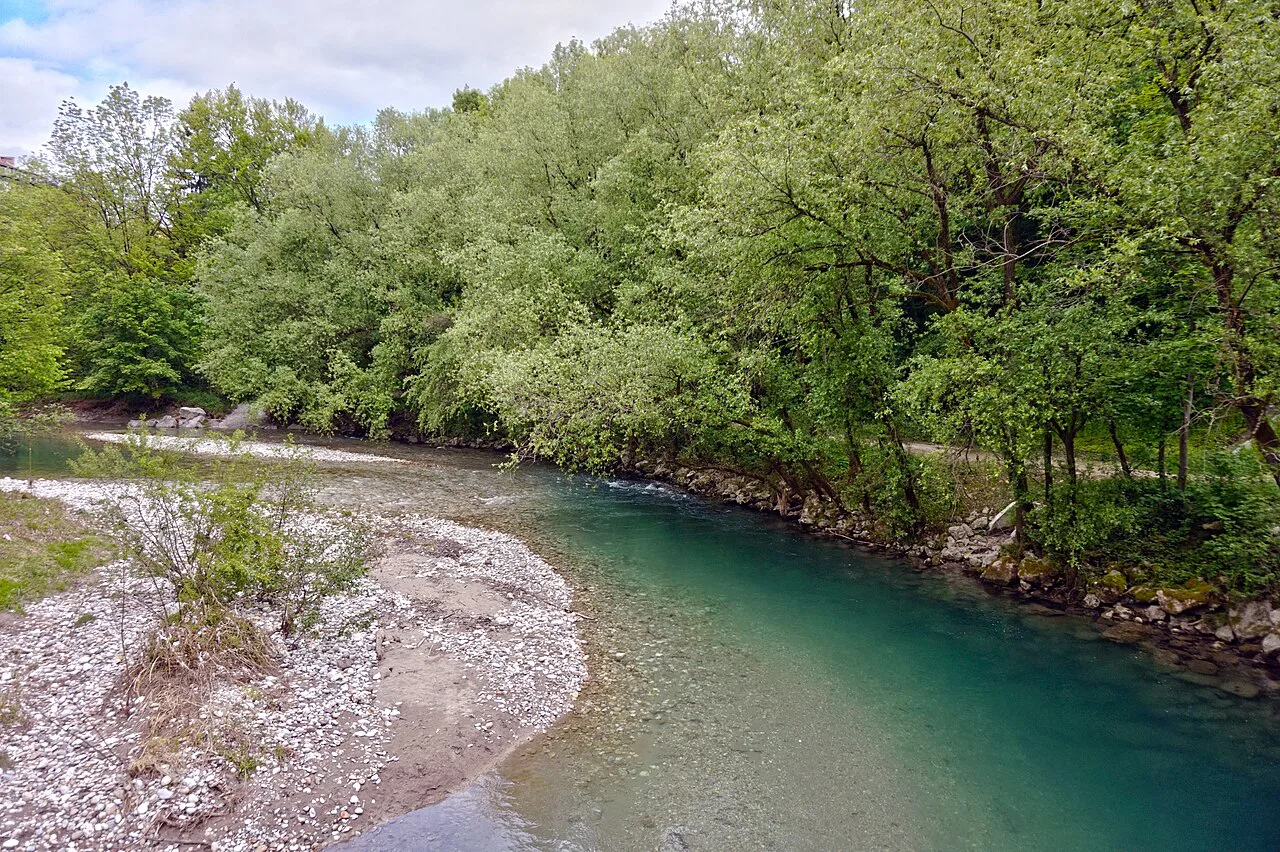 The Kokra in its canyon at Kranj.