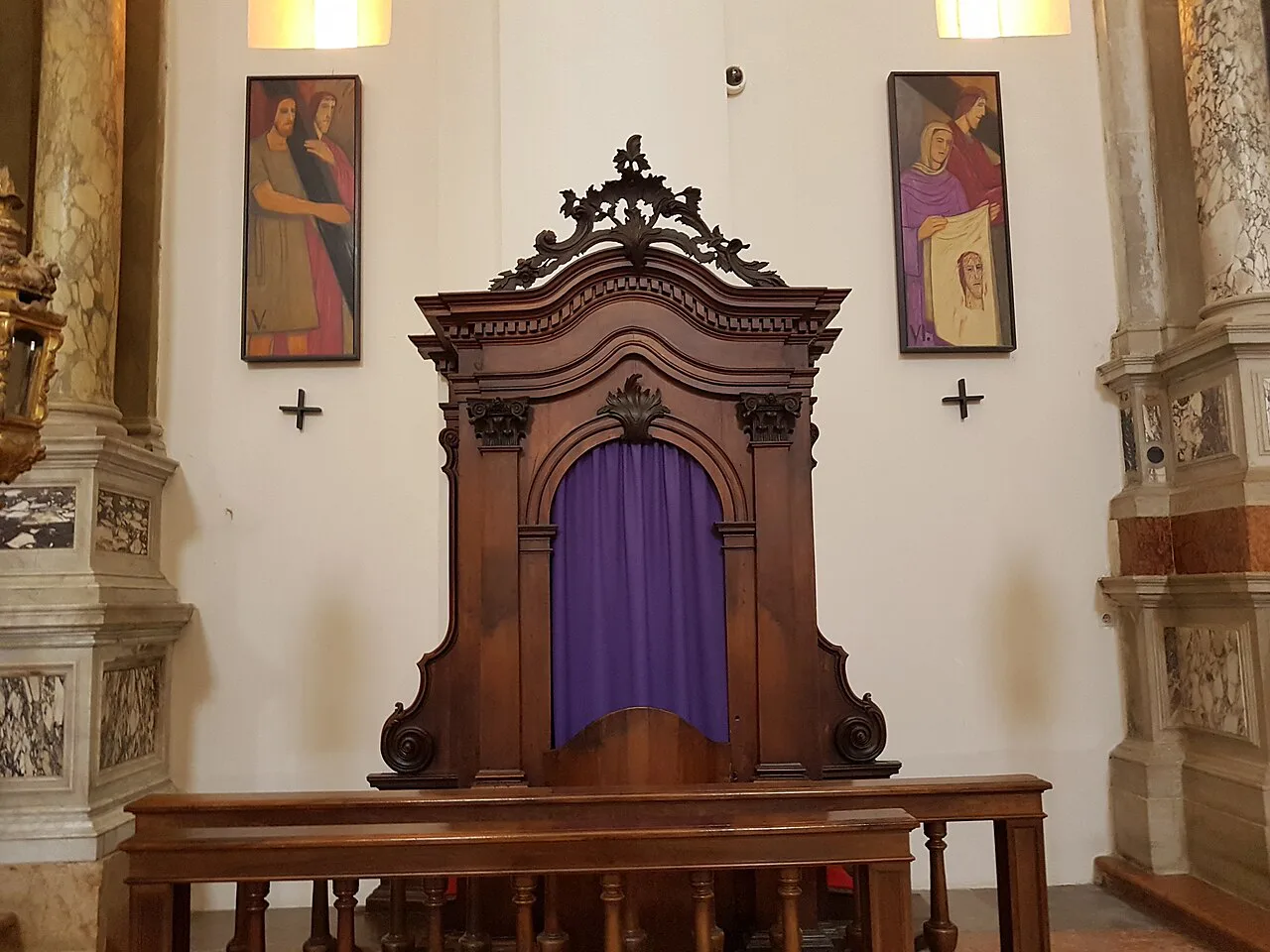 A confessional in Koper Cathedral.