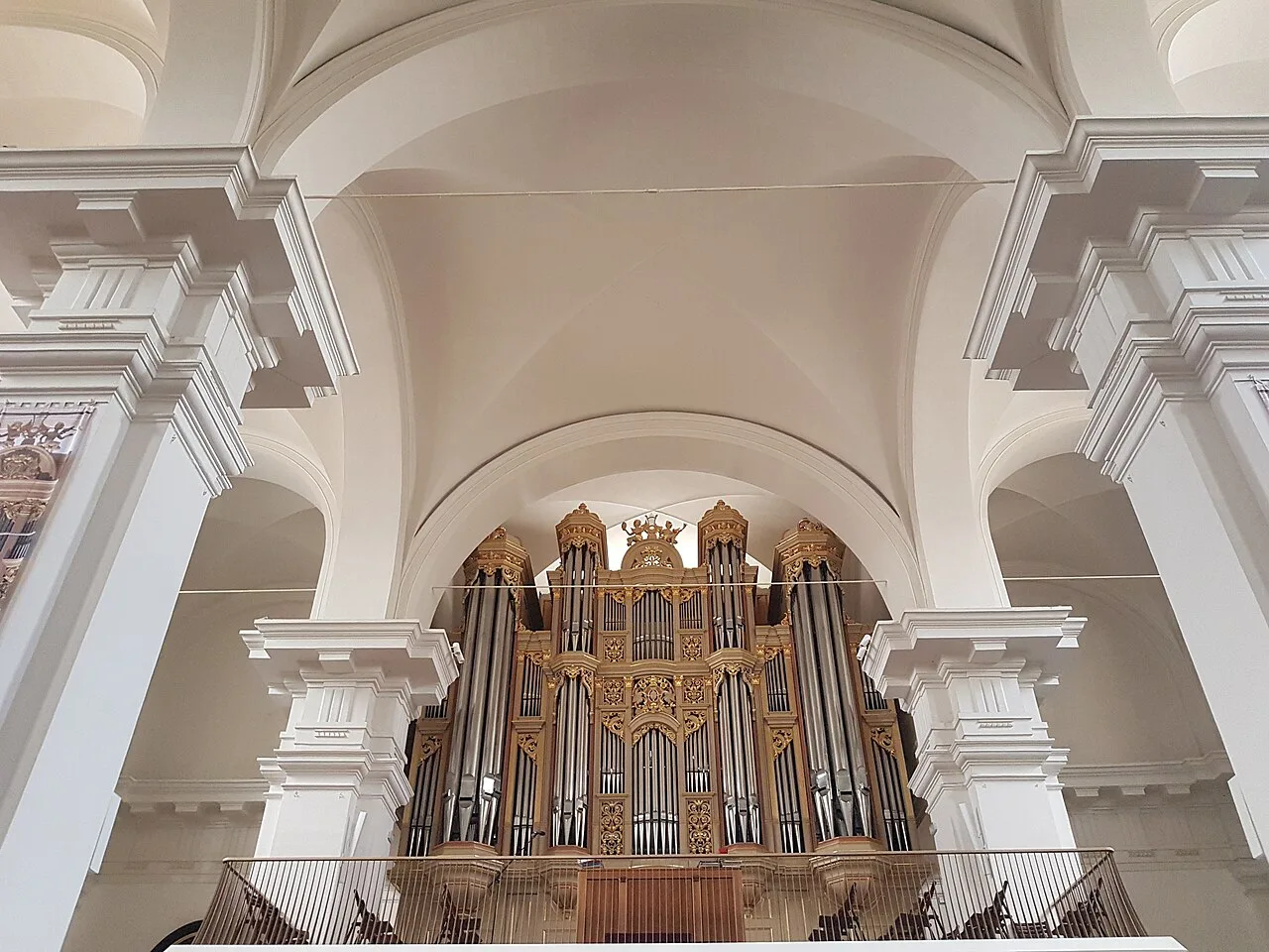 The organ inside Koper Cathedral.
