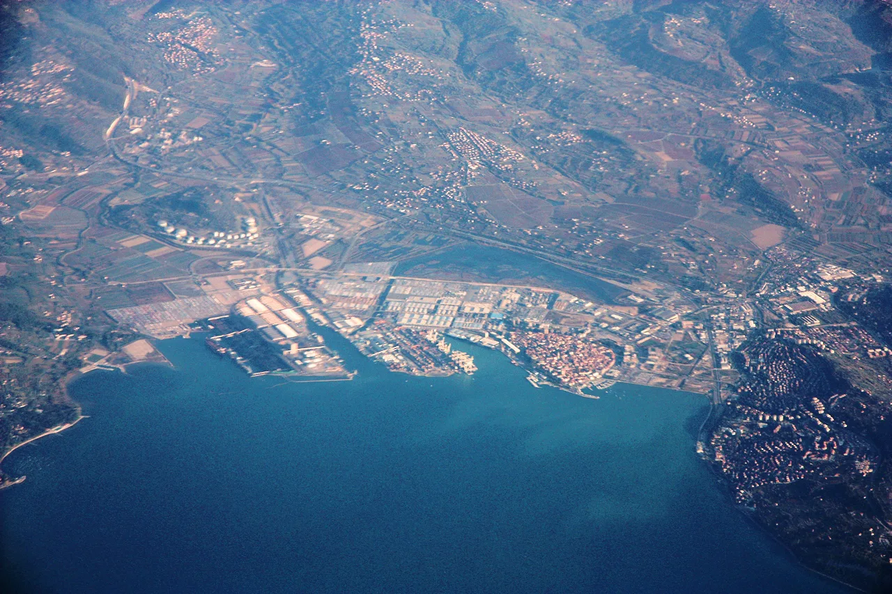 The Port of Koper from the air.