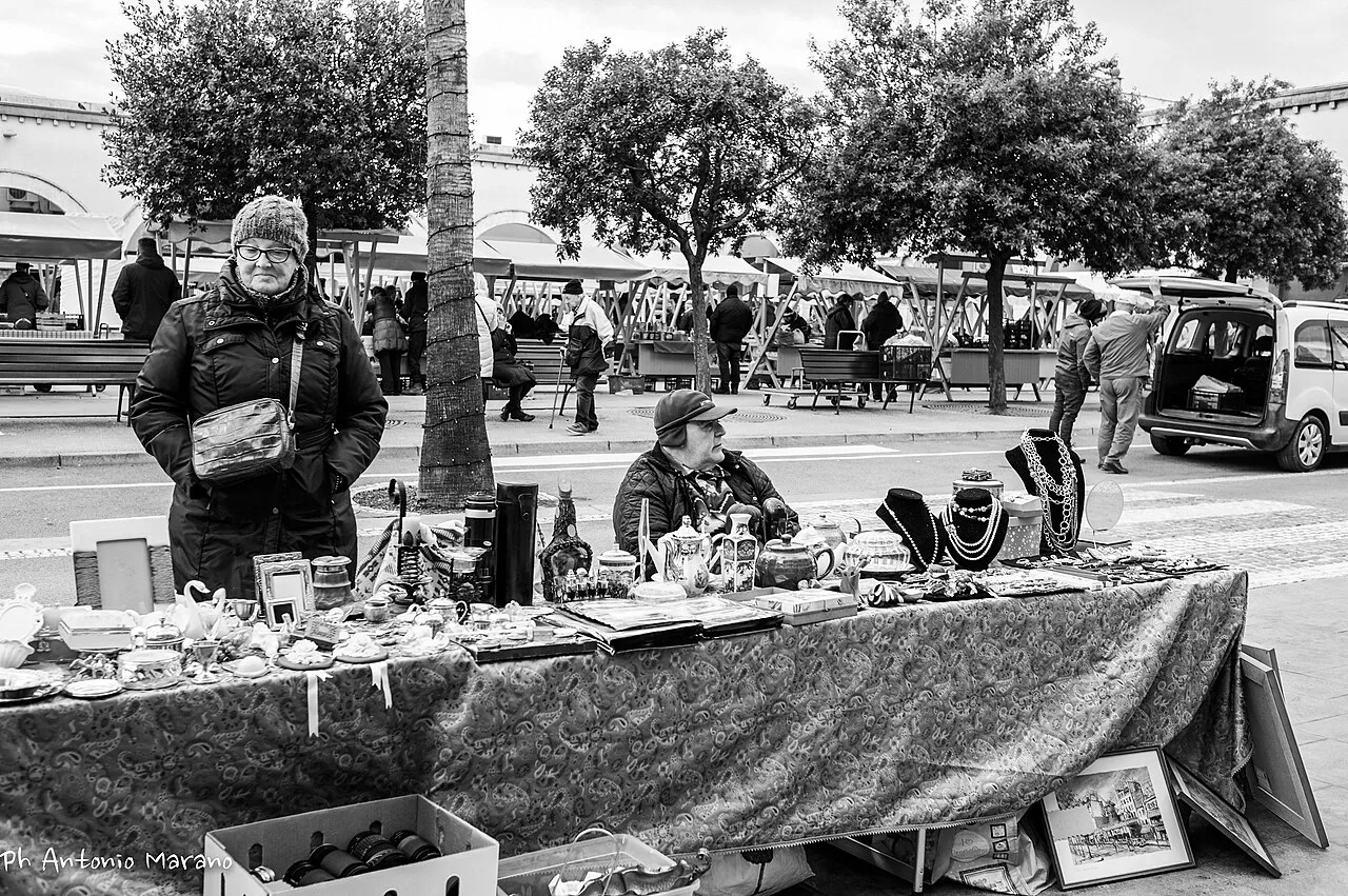 Market stalls in Koper.