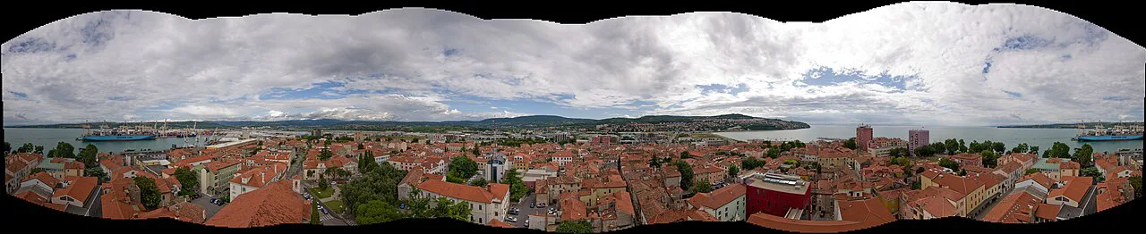 A panorama of Koper's rooftops.
