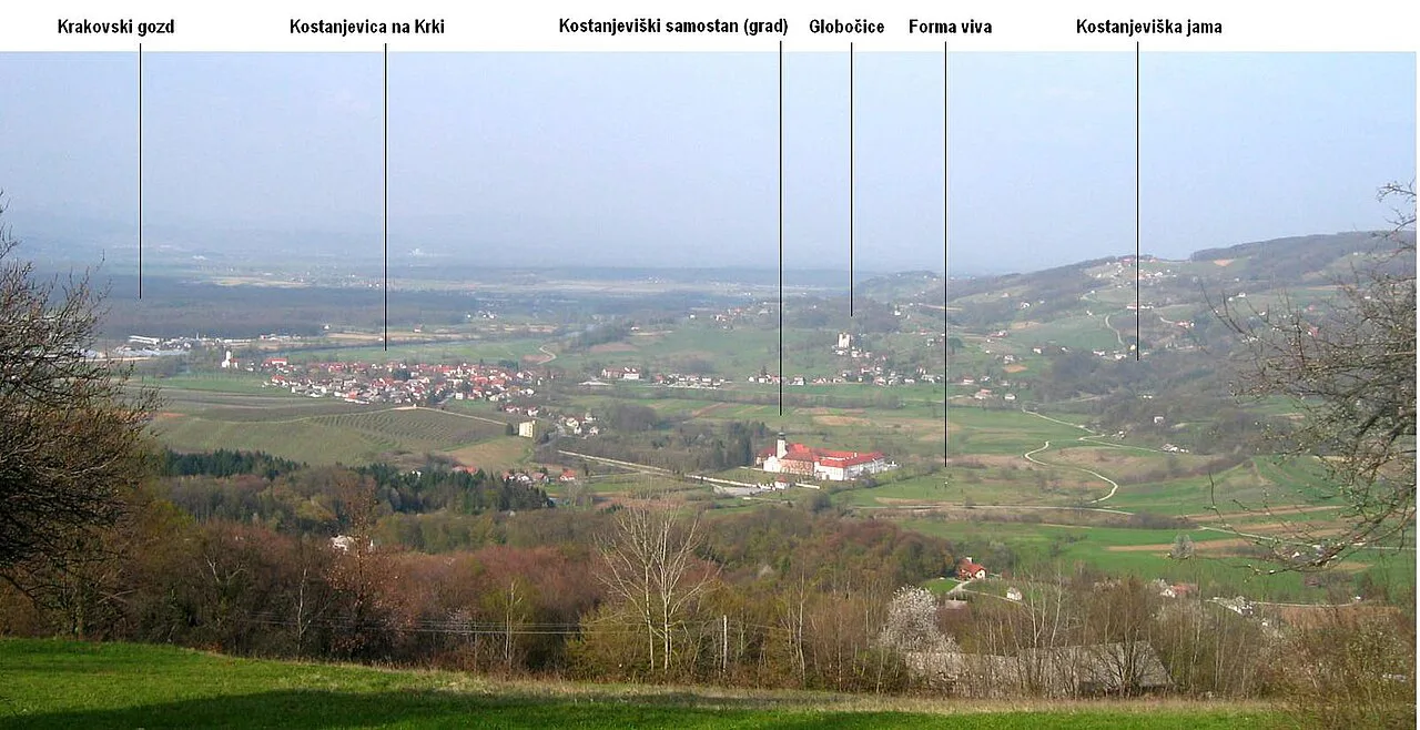 Kostanjevica na Krki and the Krka plain.