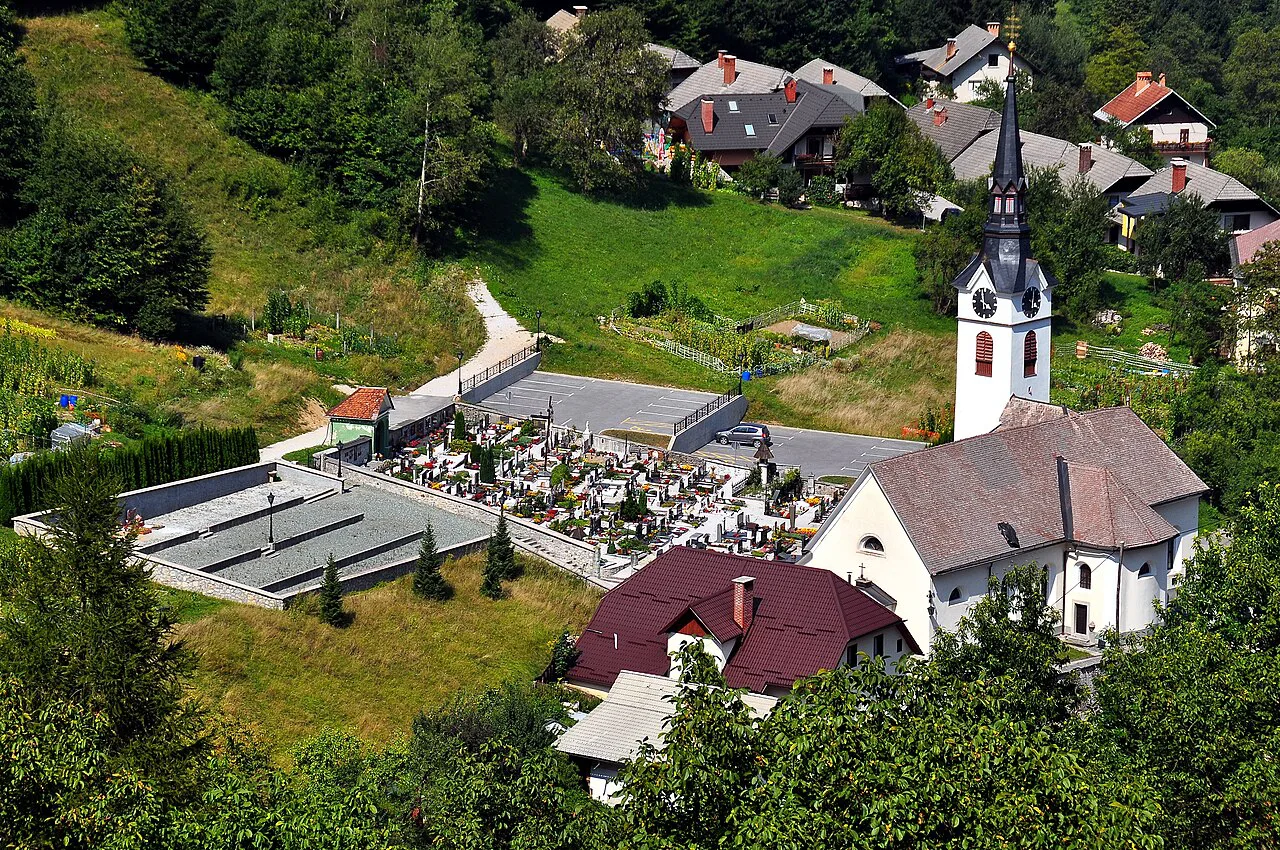 Kropa and its parish church of St Leonard.