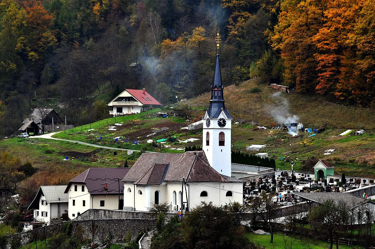 The church of St Leonard in Kropa.