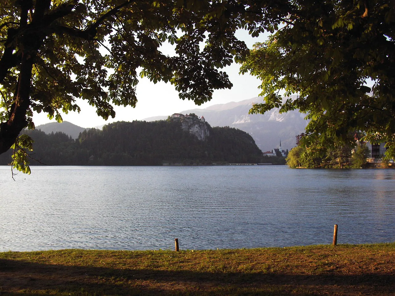 Lake Bled with the castle on its cliff.