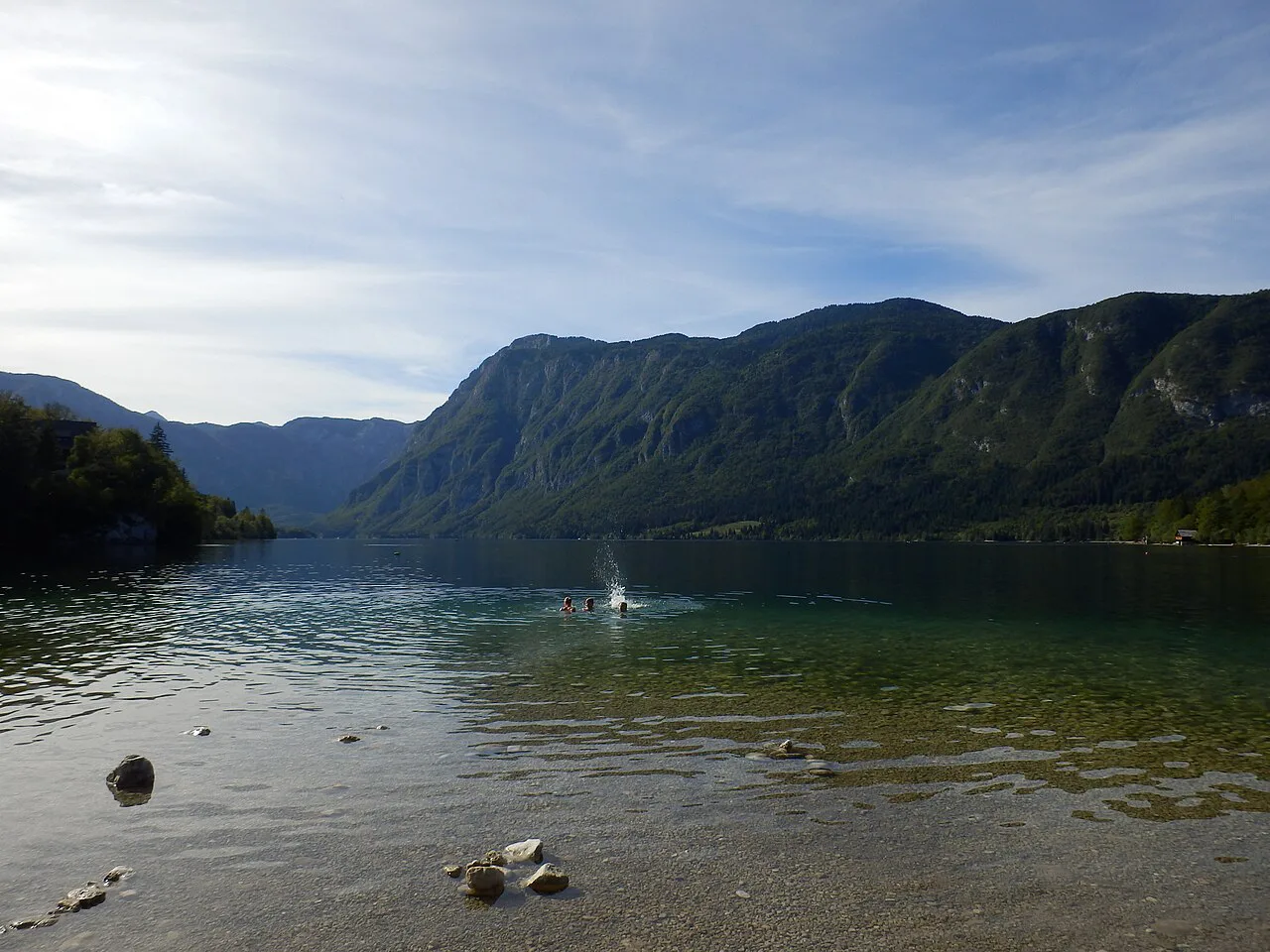 Lake Bohinj from its western shore.