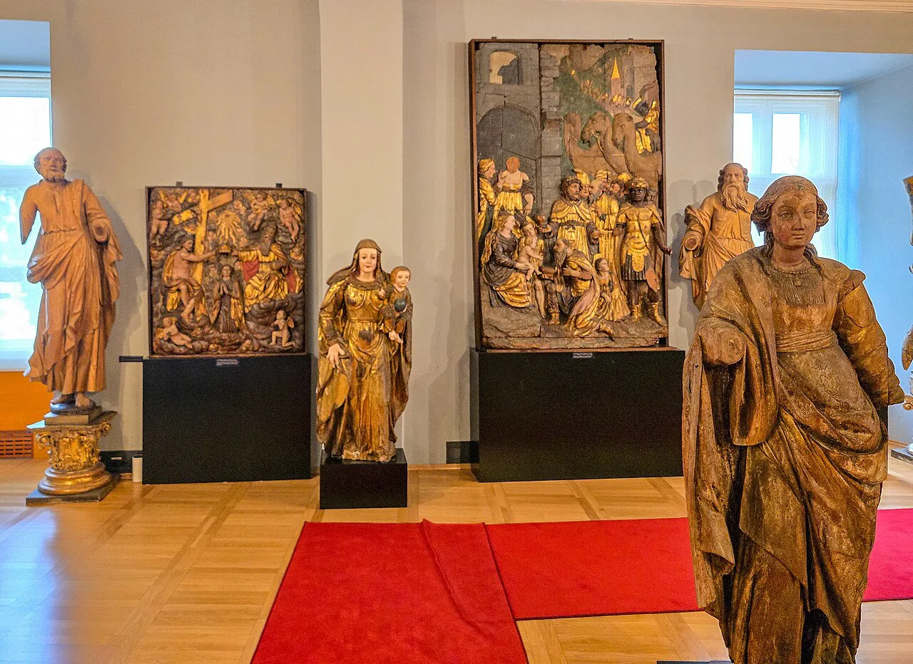 Carved figures in the Maribor Regional Museum.
