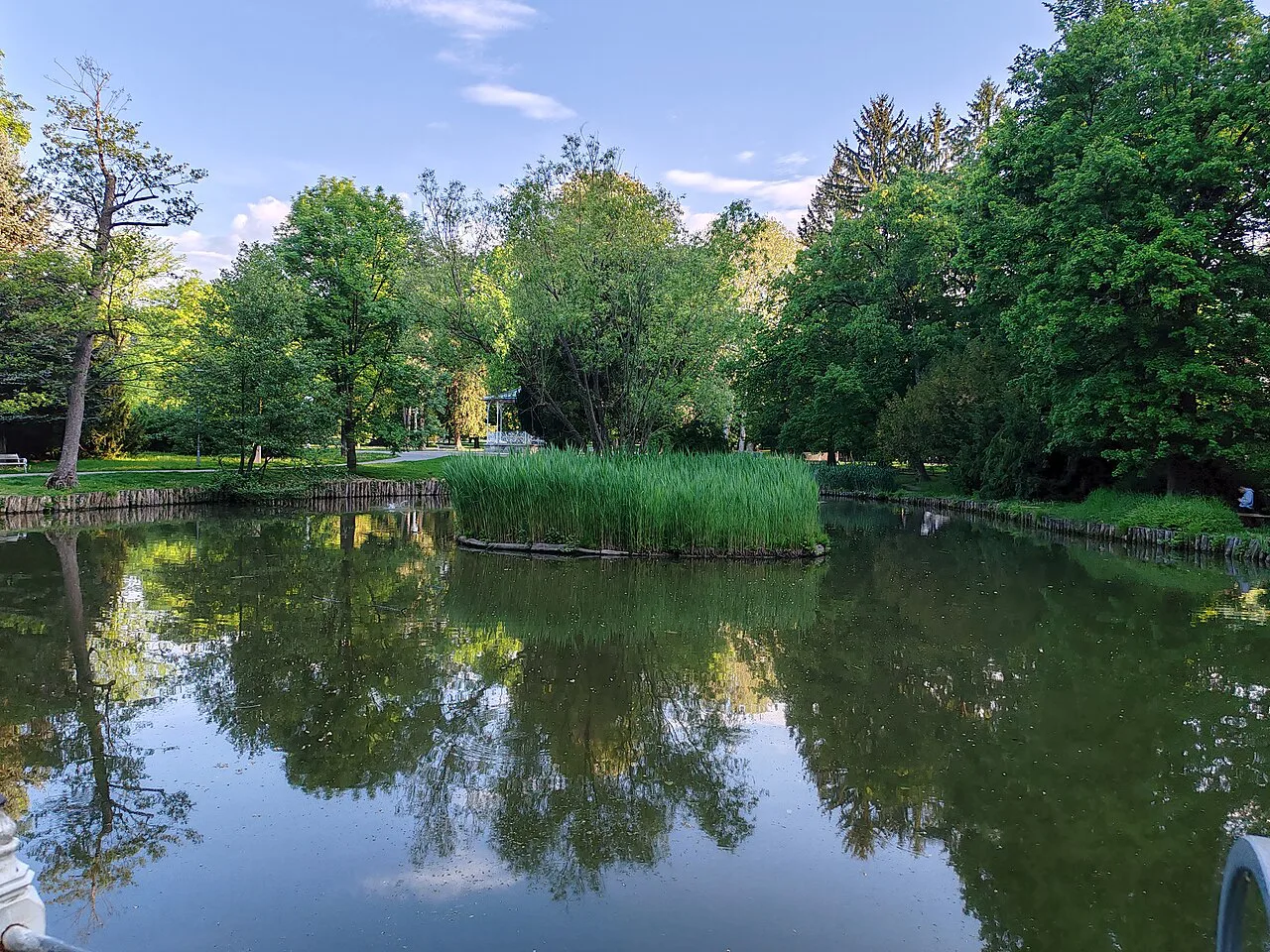 The Mestni park pond in Maribor.