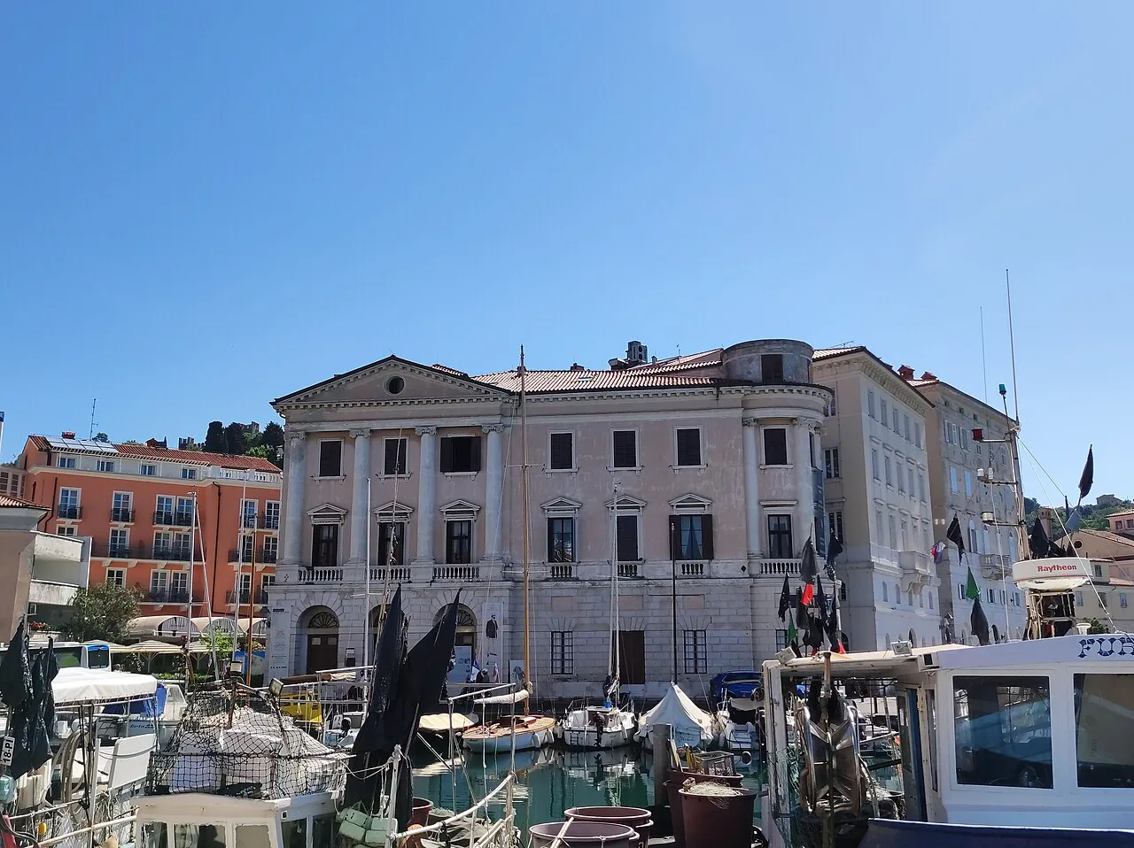 Gabrielli Palace across Piran's inner harbor.