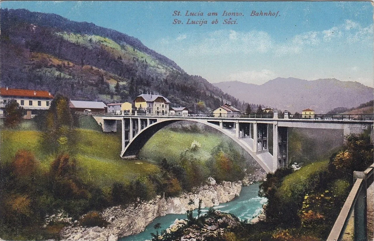 Most na Soči on a 1910 postcard.