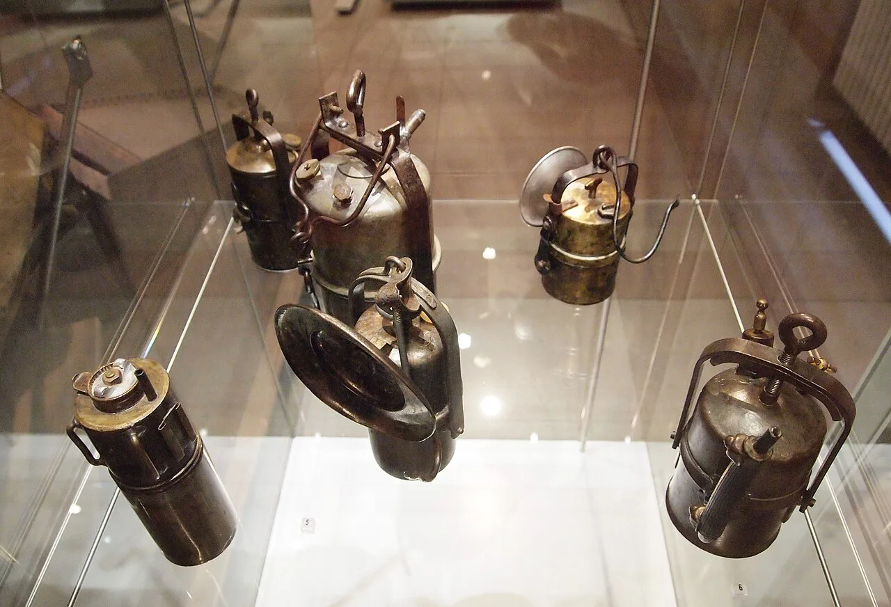 Miners' lamps in the Notranjska Museum in Postojna.
