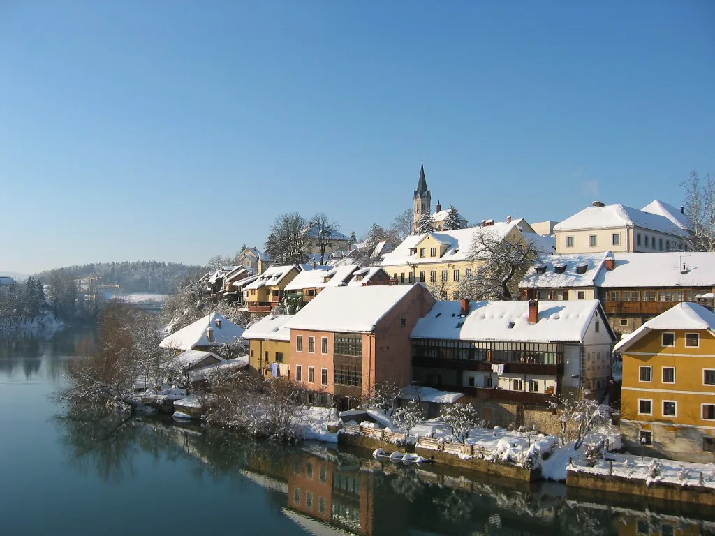 Breg, the riverside houses of Novo Mesto on the Krka.