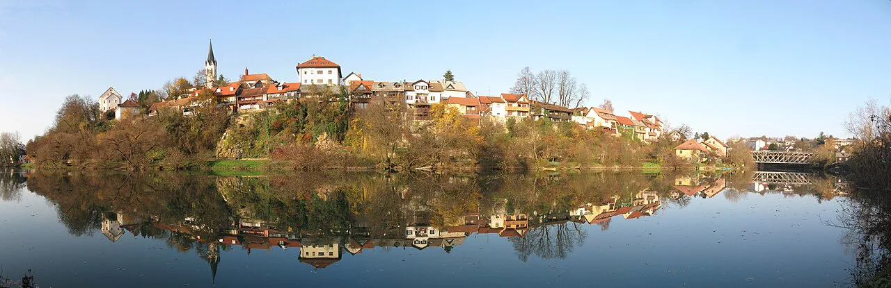 Novo Mesto old town above the Krka.
