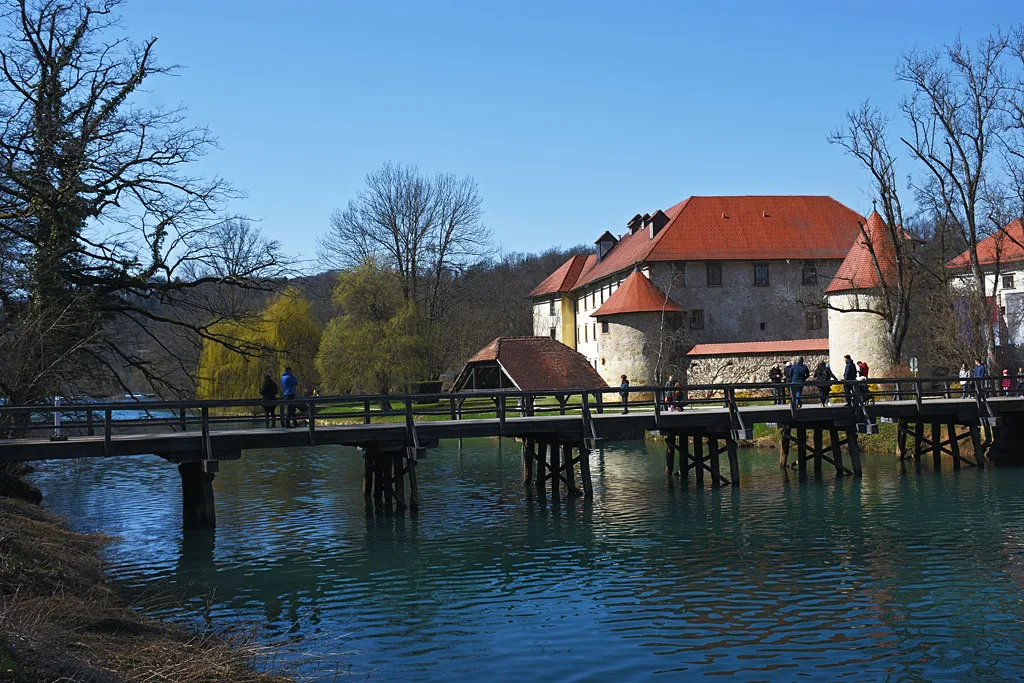 The bridge to Otočec Castle.