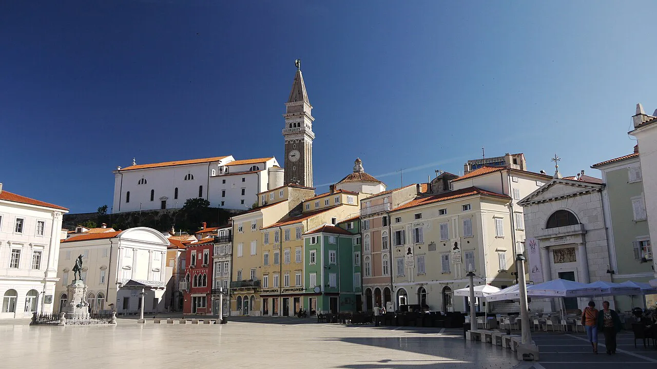Tartini Square in Piran's old town.