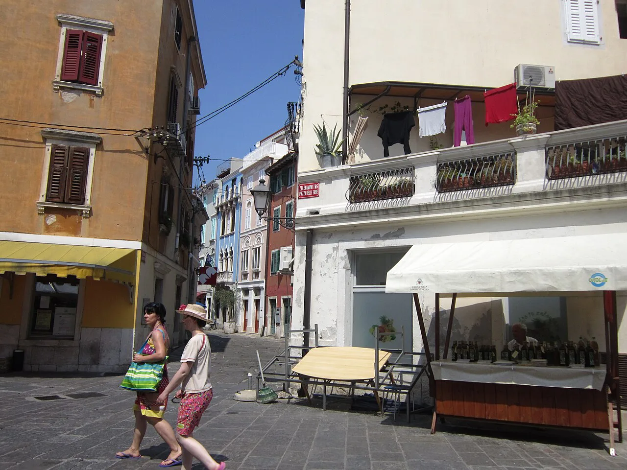 A market stall in Piran.