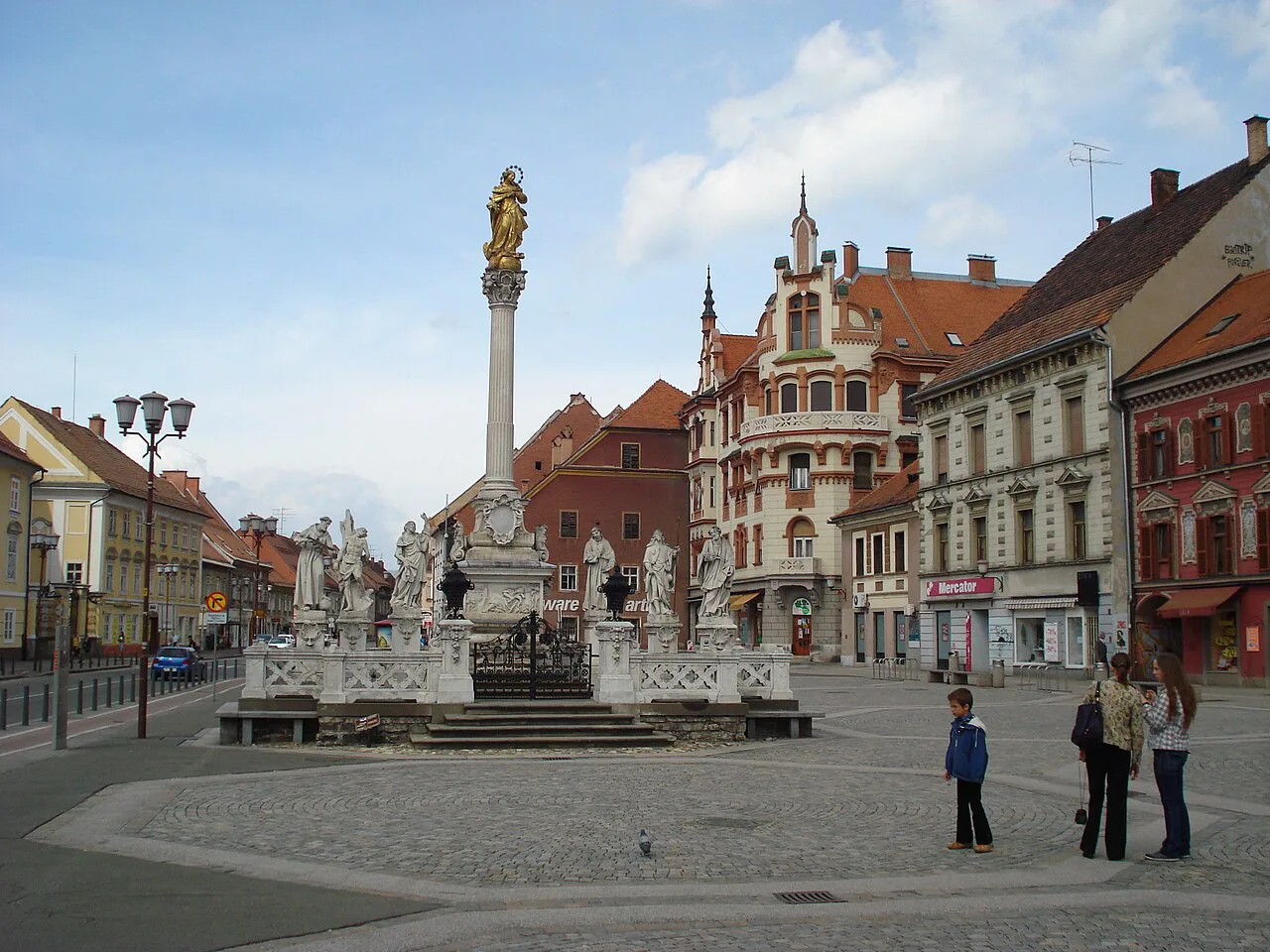 The Plague Column on Glavni trg in Maribor.