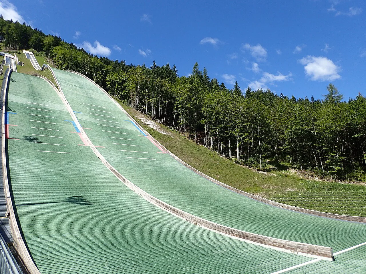 The landing slope of a Planica ski jump.