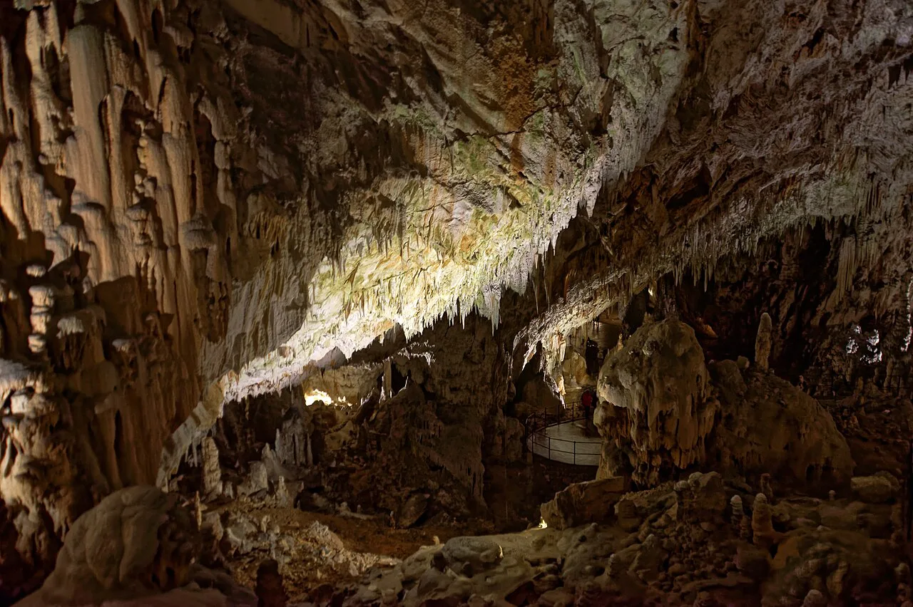 Stalactites in Postojna Cave.
