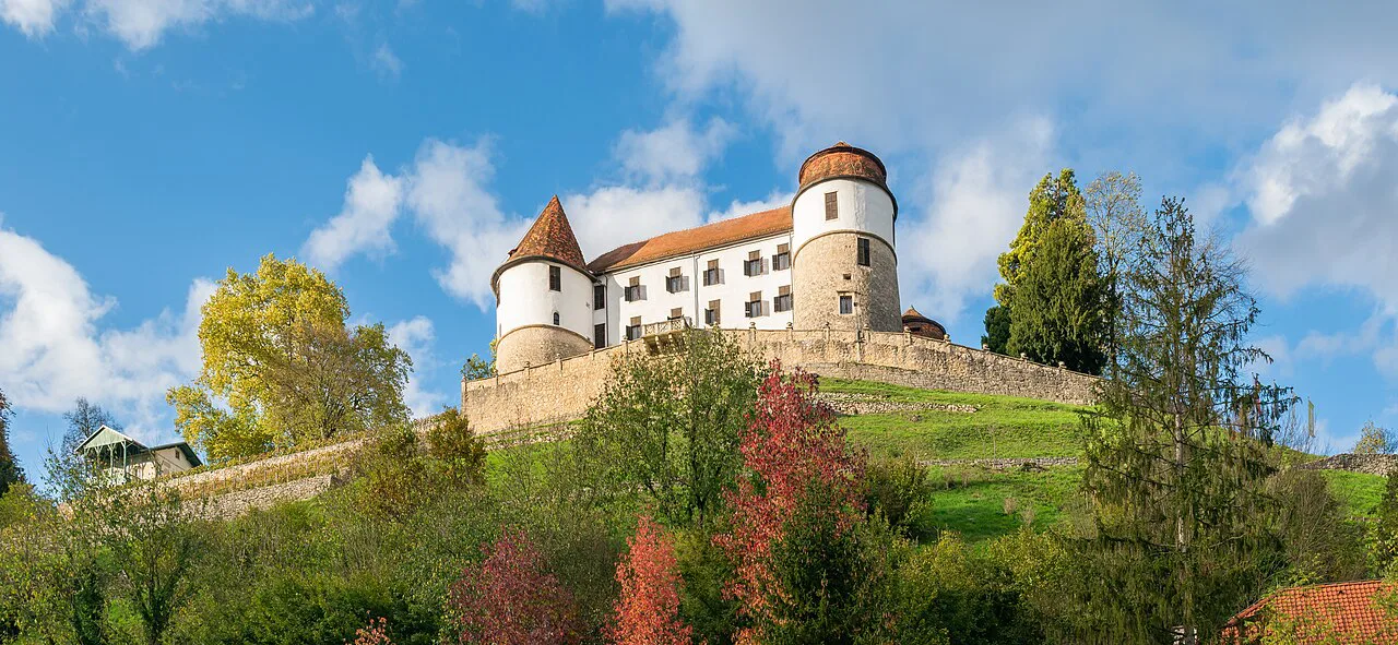 Sevnica Castle on its hill.