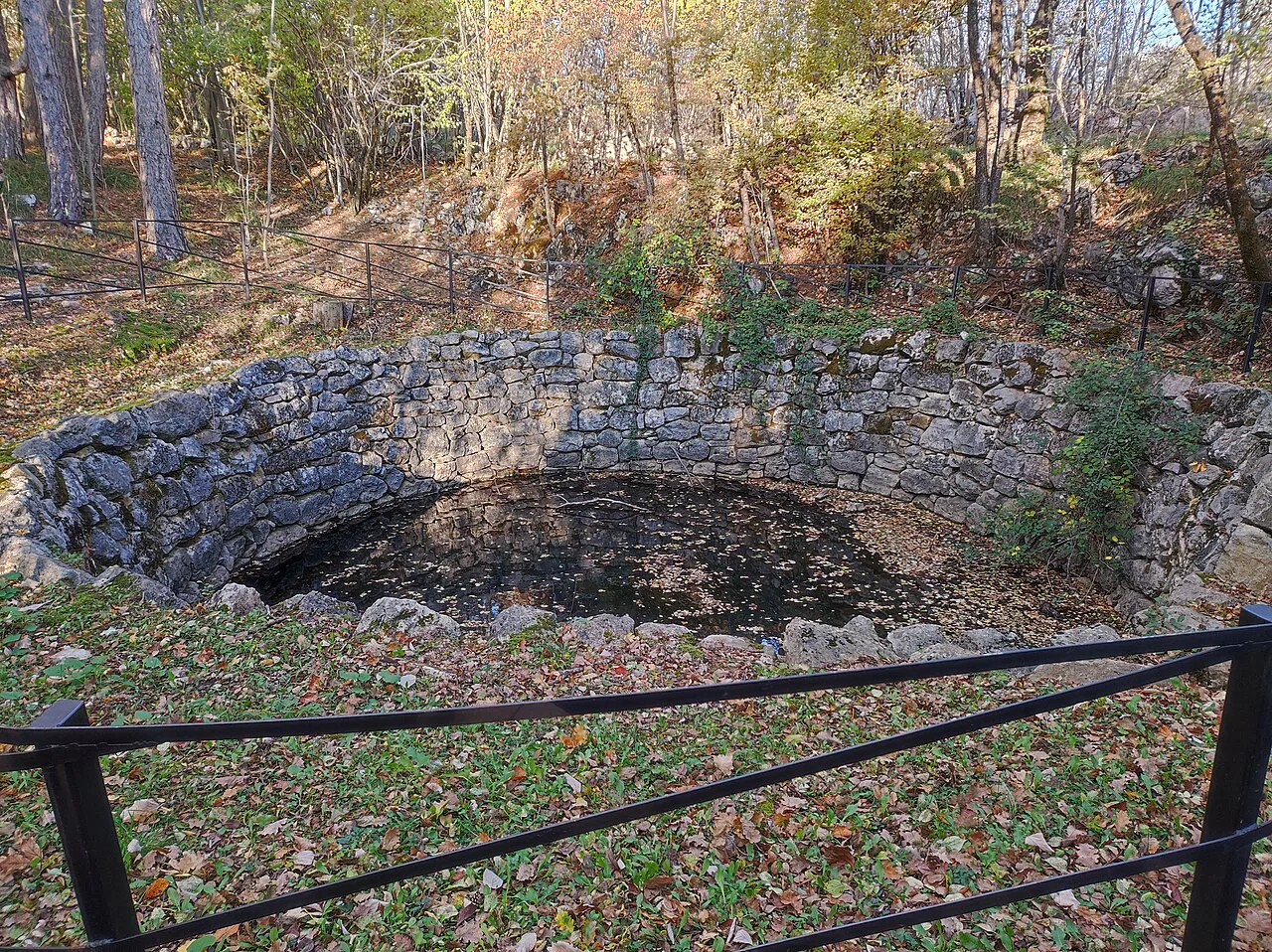 A stone well at the Karst Living Museum.